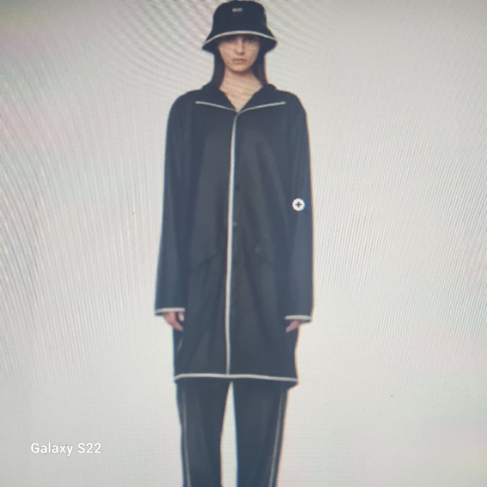 RAINS Black Long Black Jacket Reflective. NWT. Size Various